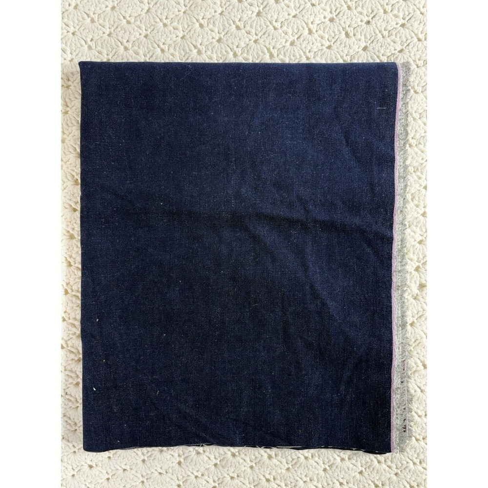 Vintage Dark Blue Denim Fabric Soft 30” X 48”